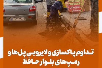 پاکسازی و لایروبی پل ها و رمپ های بلوار حافظ